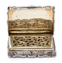 A Victorian Silver Vinaigrette, Frederick Marson, Birmingham, 1859, the case with floral, foliate, C-scroll and geometric decoration, t
