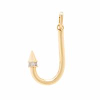 Adina Reyter, Yellow Gold and Diamond Fish Hook Pendant