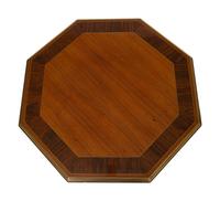 A Pair of Regency Style Hexagonal Top Crossbanded Side Tables with Brass Molded Edge — 20th Century
