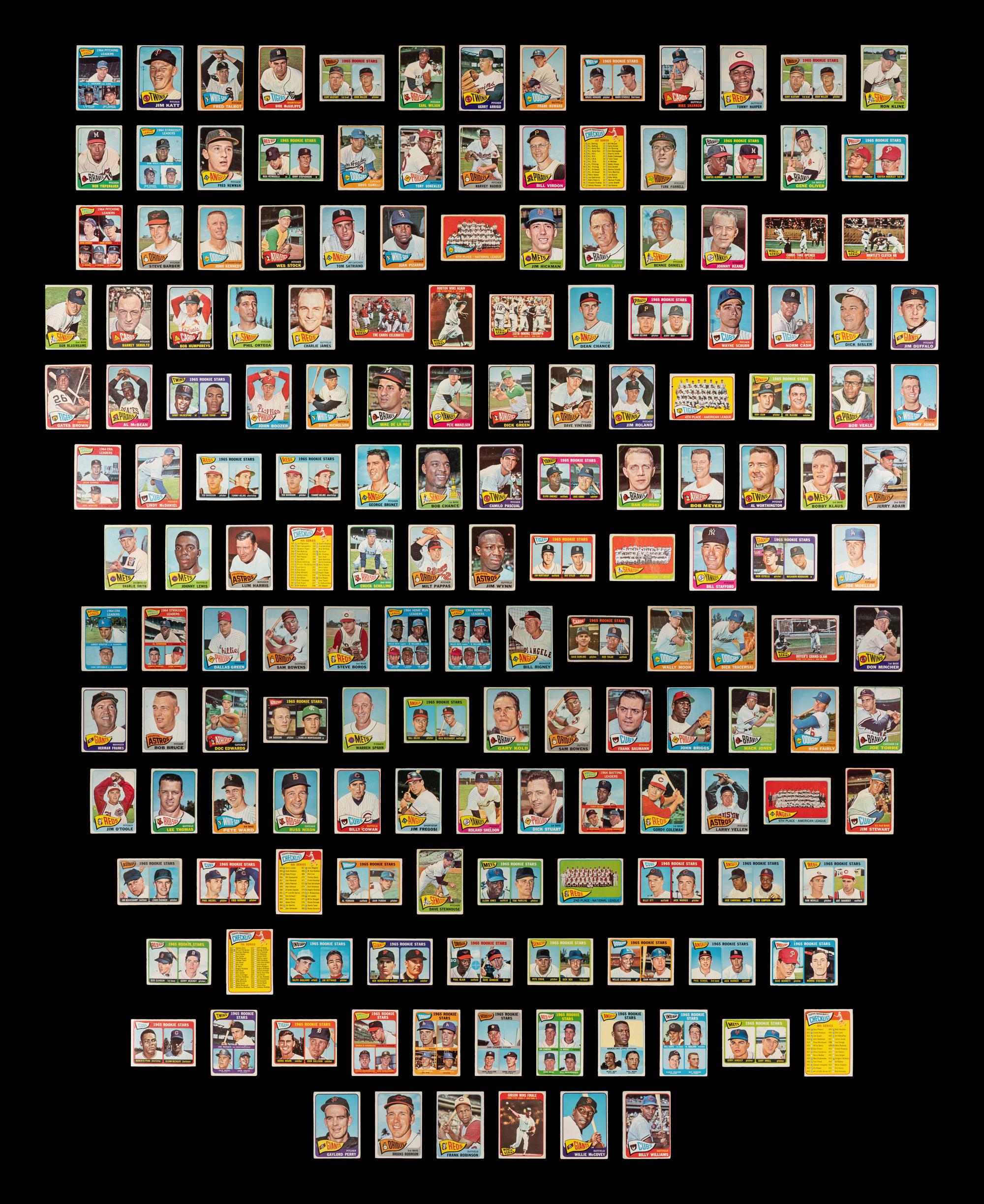 A Shoebox Collection of Over 165 1965 Topps Baseball Cards Including Multiple Hall of Famers,