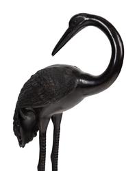 A Large Japanese Bronze Group of Two Cranes