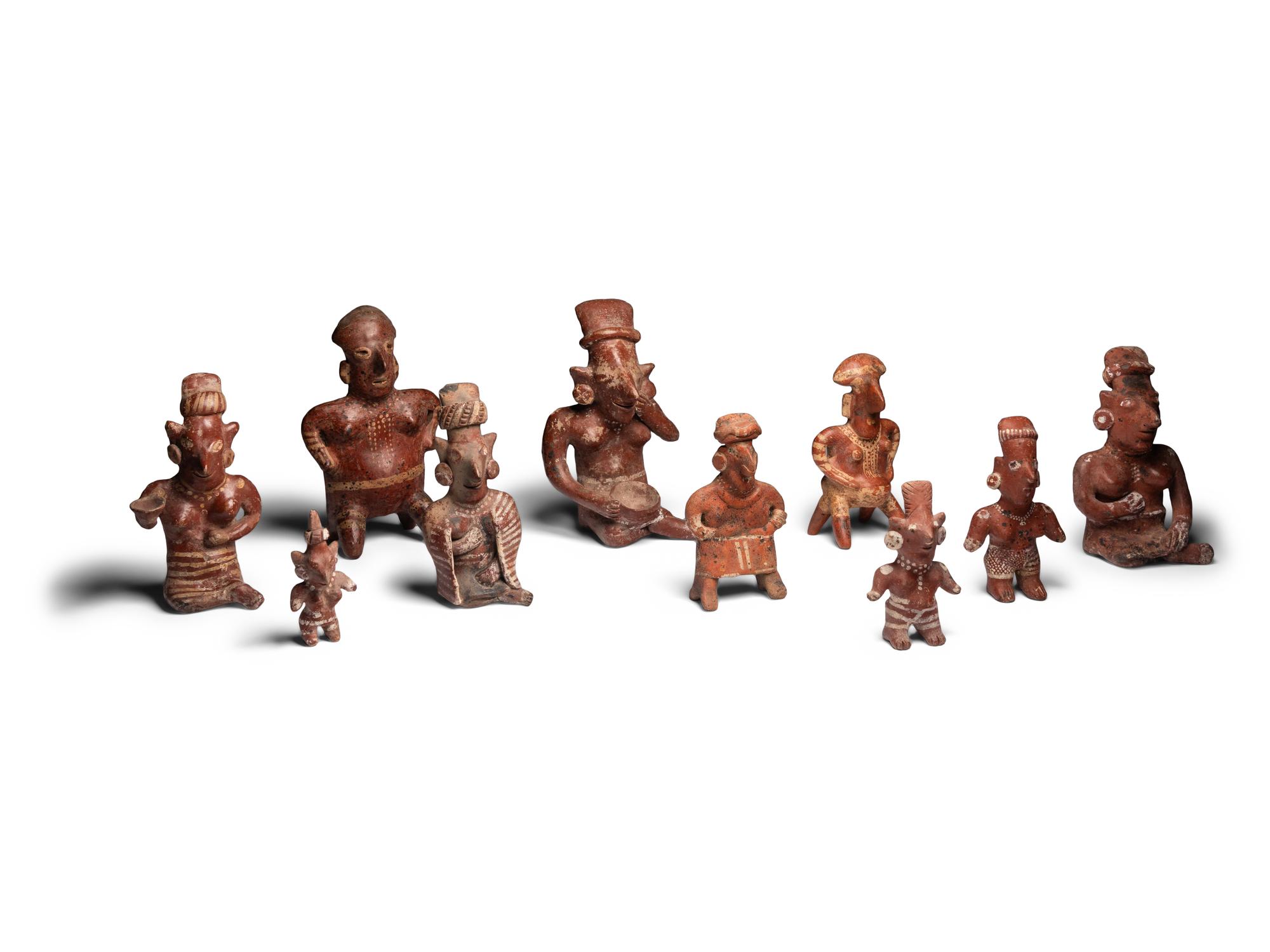Ten Nayarit Terracotta Figures