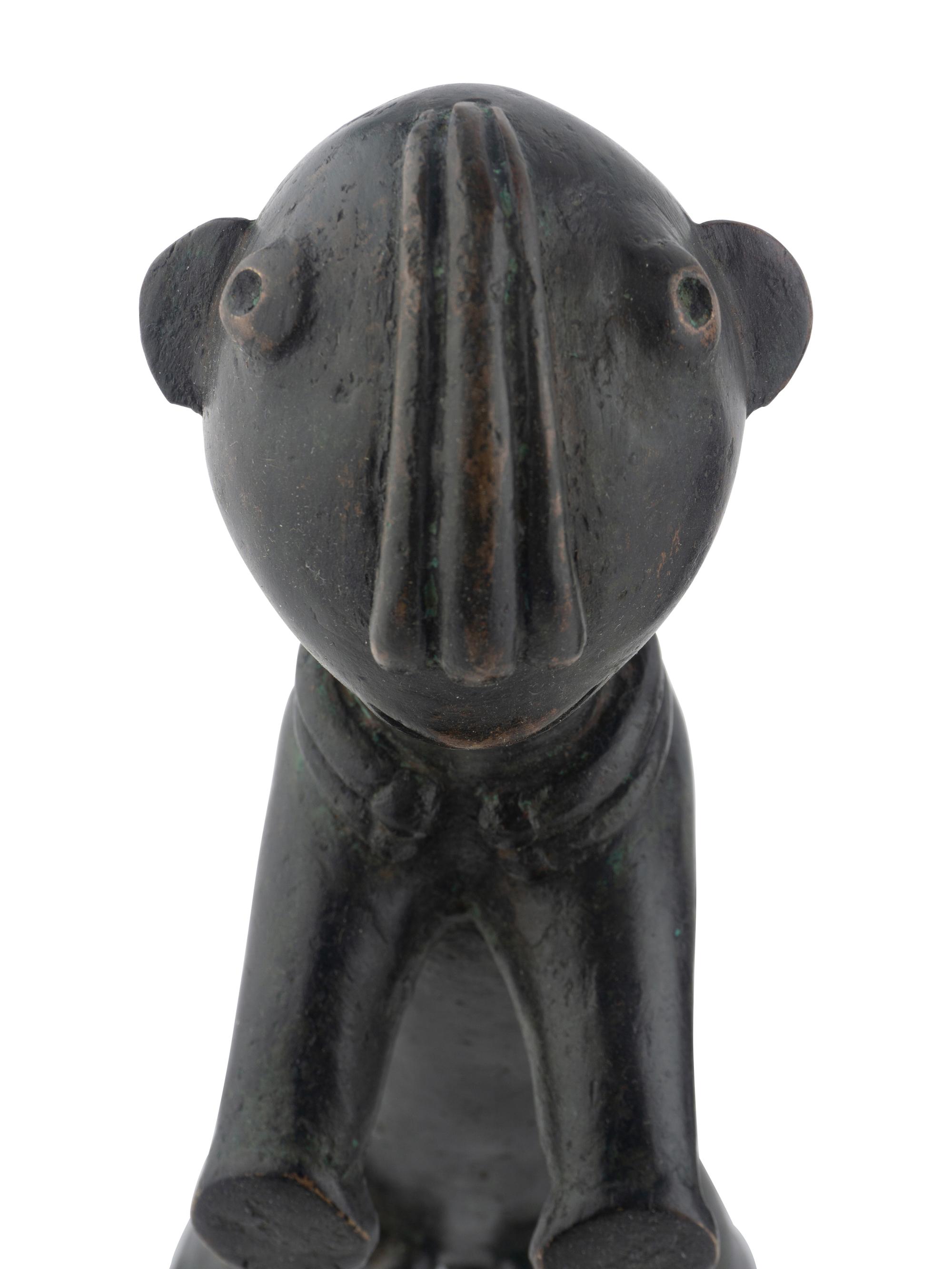 Three African Metal Figures Including a Leopard