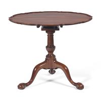 A Chippendale Carved Mahogany Tilt-Top Tea Table