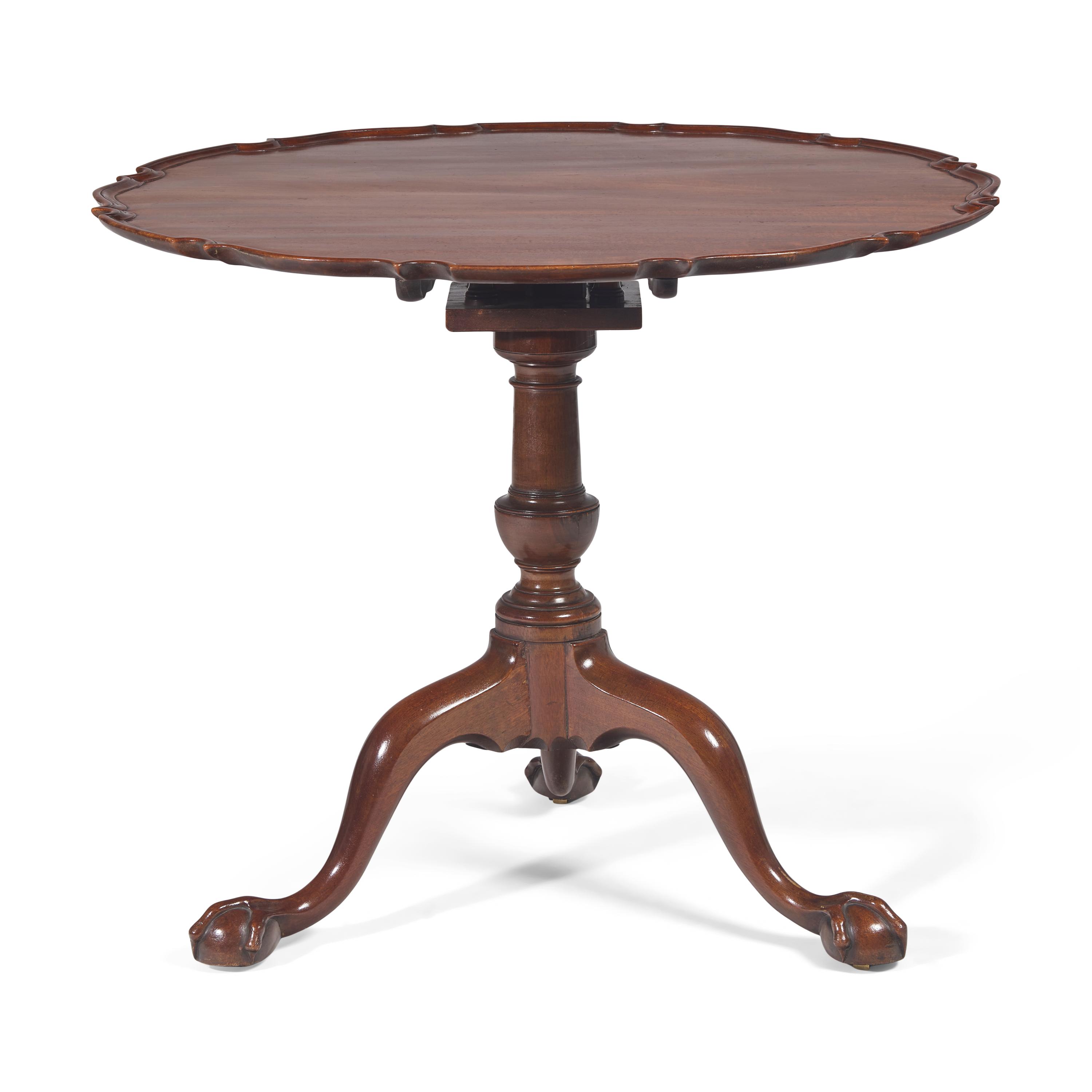 A Chippendale Carved Mahogany Tilt-Top Tea Table