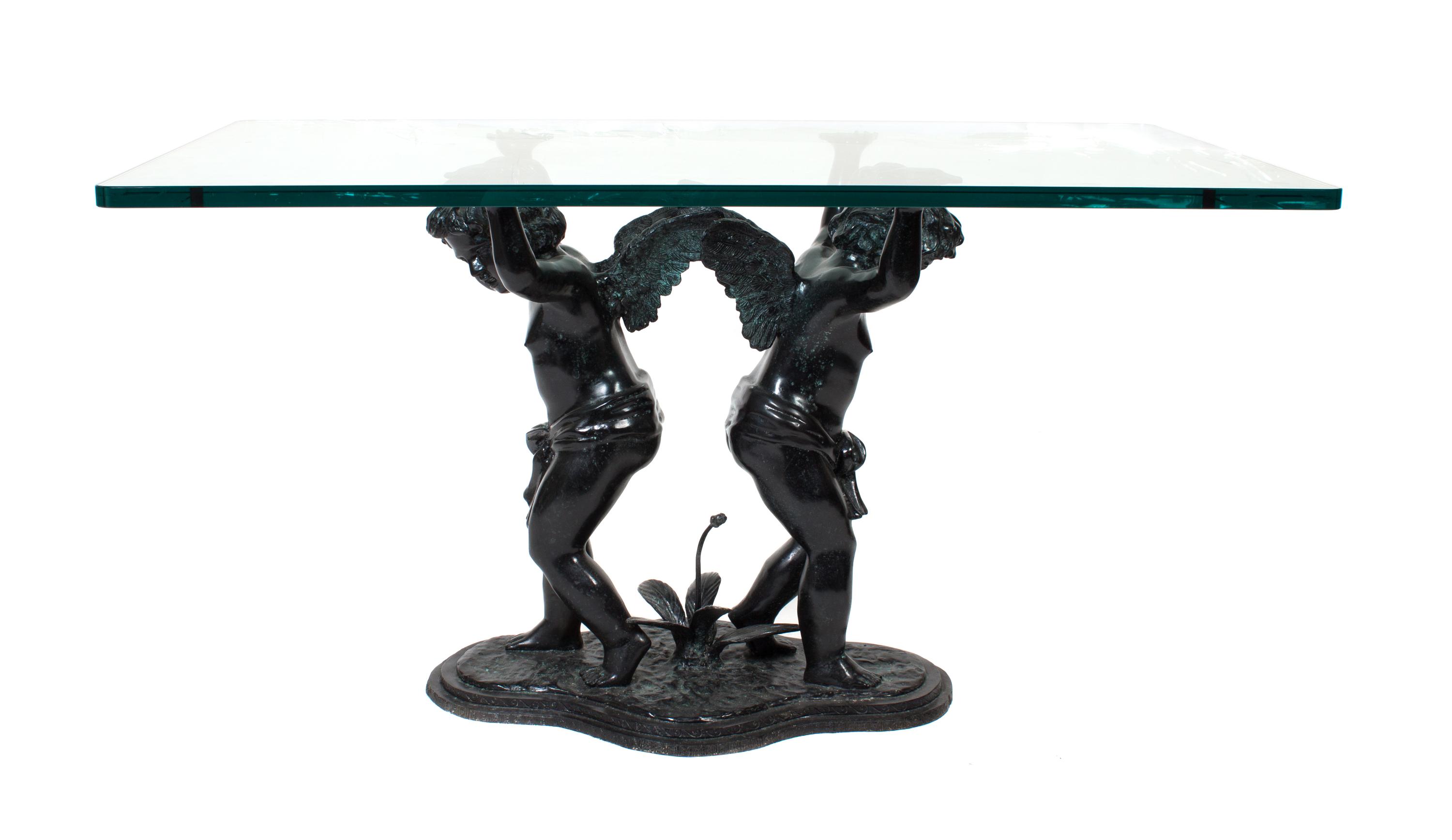 A Contemporary Bronze Figural Table Height 29 x width 55 x depth 32 inches. — SECOND HALF 20TH CENTURY