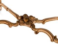A Louis XV Painted and Parcel Gilt Marble-Top Center Table