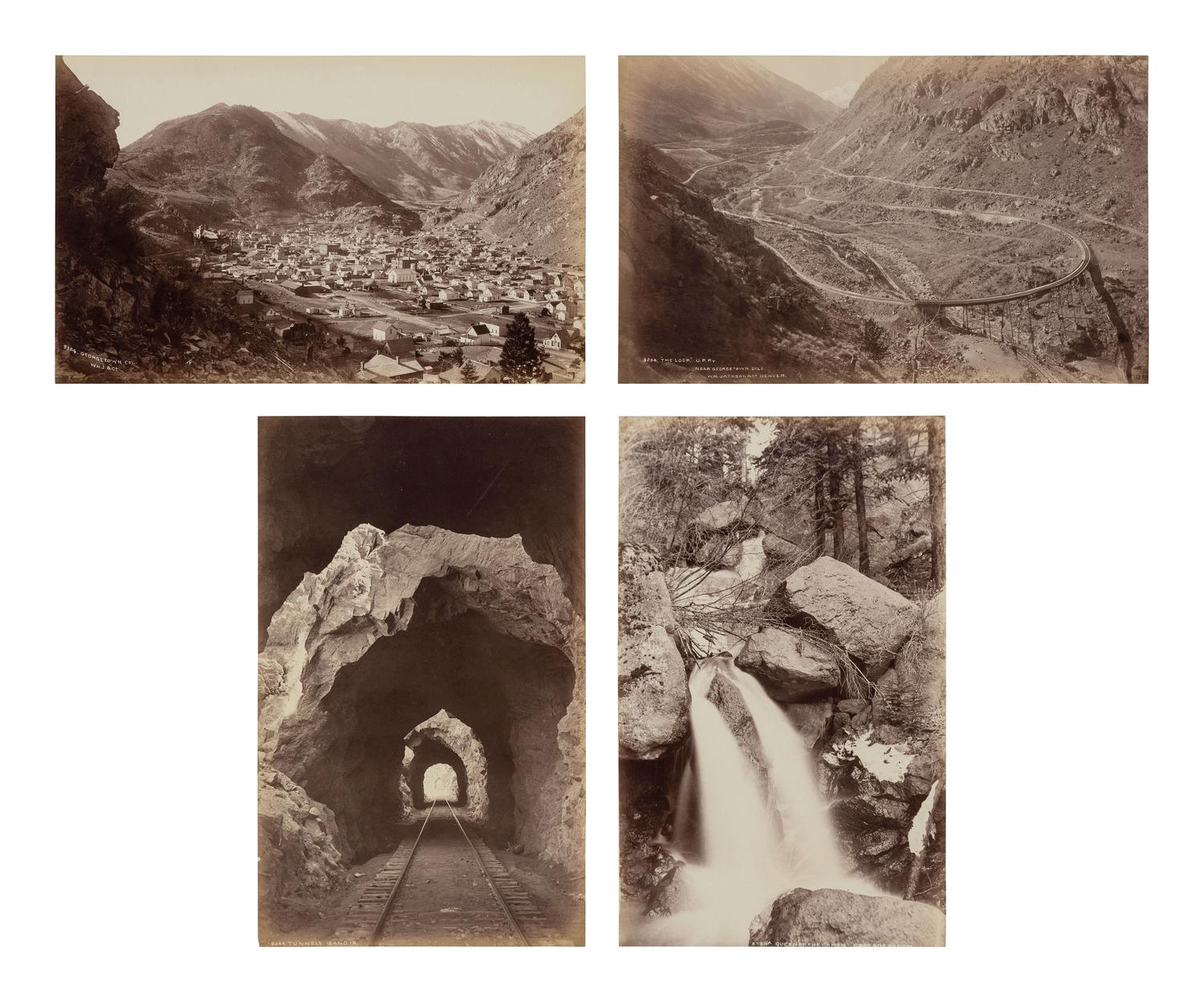 JACKSON, William Henry (1843-1942). Suite of 38 albumen photographs: Rocky Mountain Railroad Album, Steam and Steel Across the Great Divide, Silverton Colorado, Silverton Sultan, 1883.
