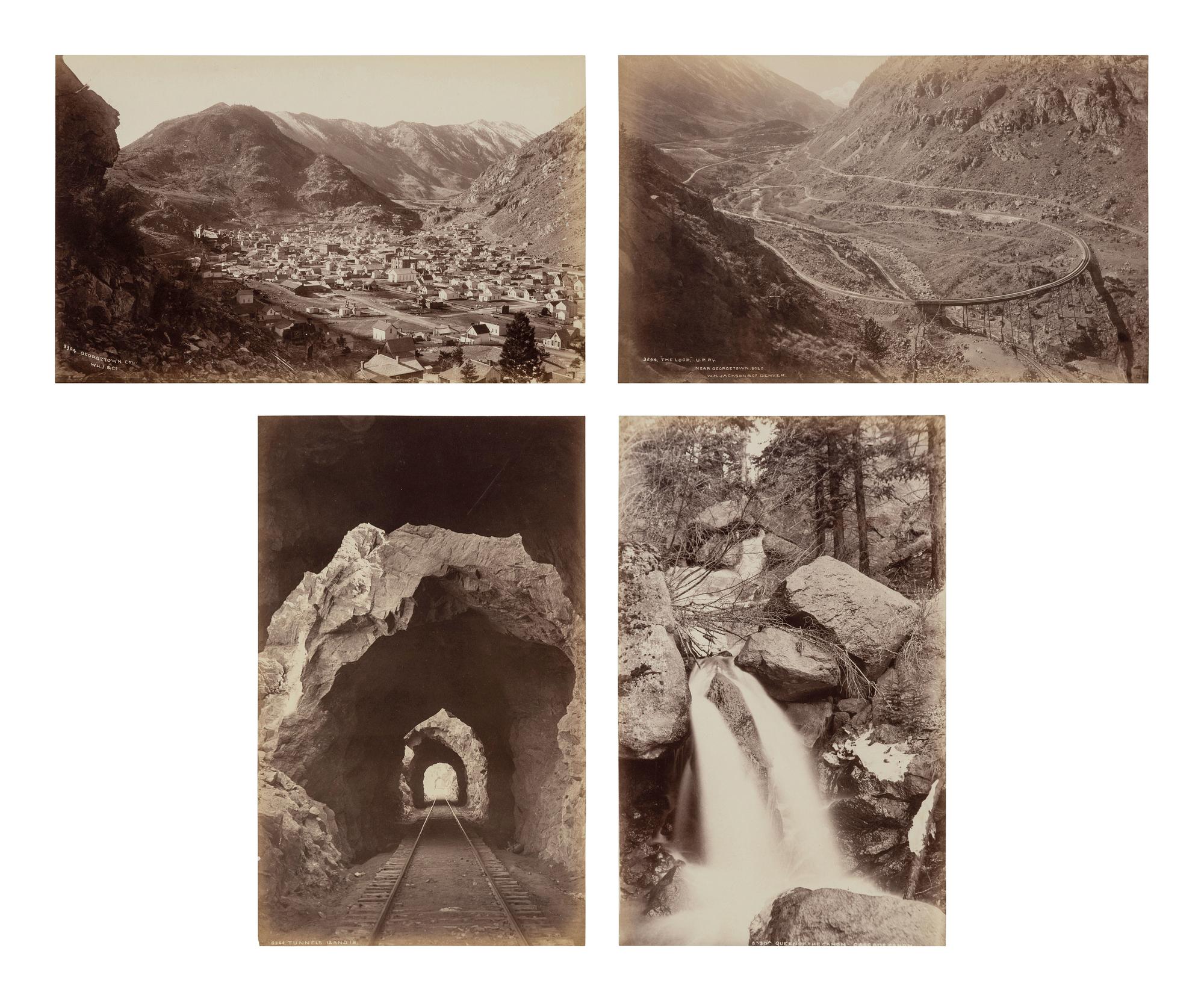 JACKSON, William Henry (1843-1942). Suite of 38 albumen photographs: Rocky Mountain Railroad Album, Steam and Steel Across the Great Divide, Silverton Colorado, Silverton Sultan, 1883.