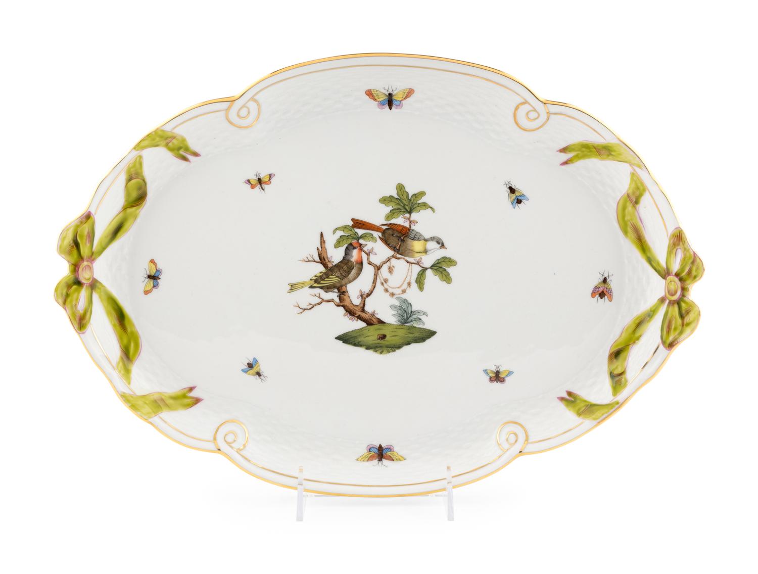 A Herend Porcelain Rothschild Bird Tray
