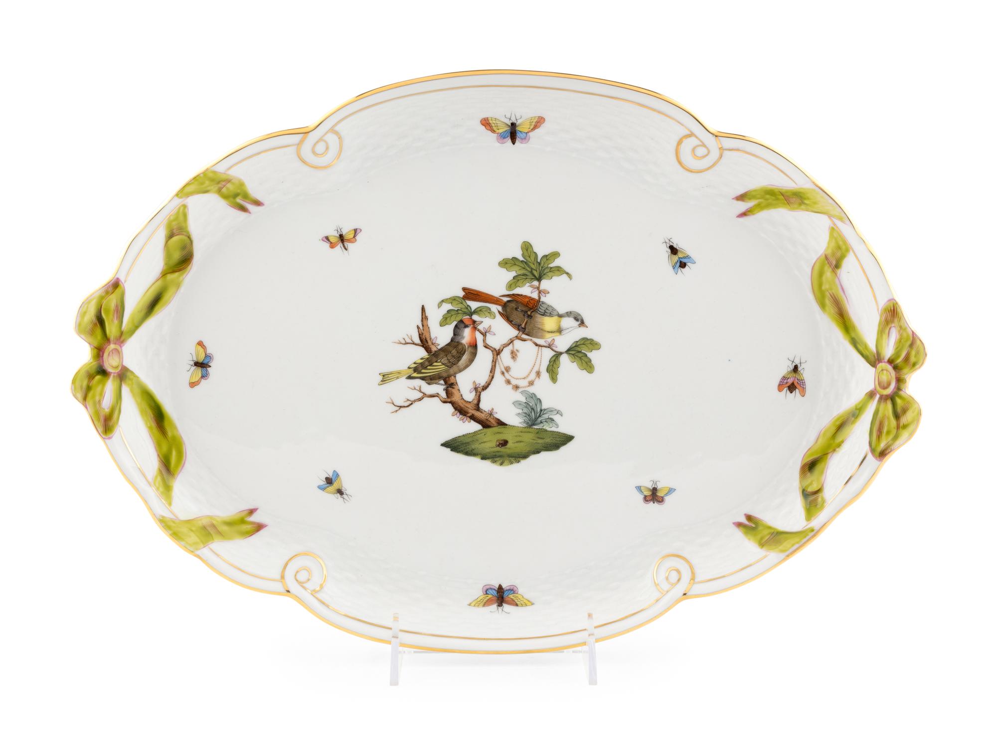 A Herend Porcelain Rothschild Bird Tray
