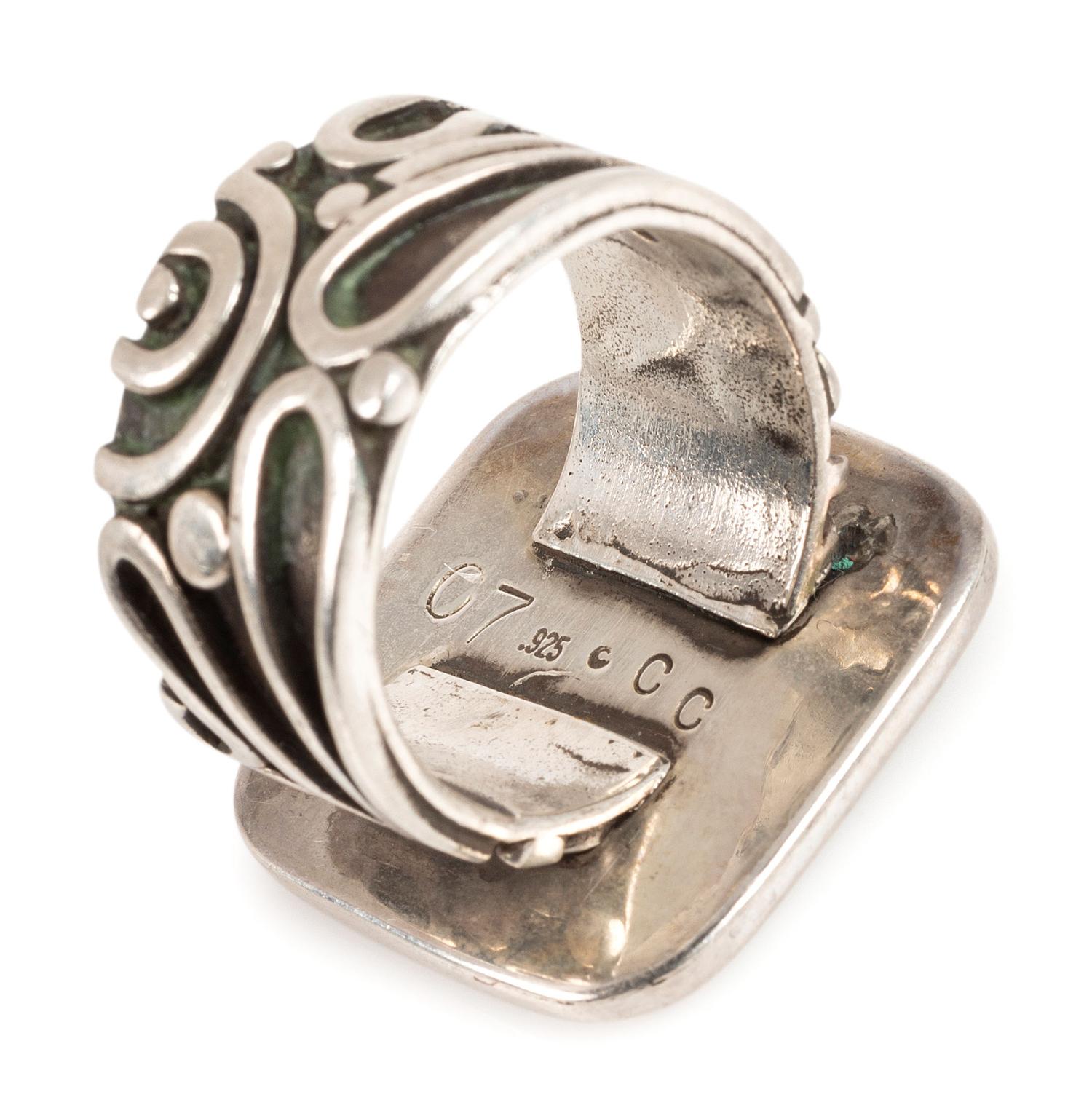 Pair of Complementary Southwestern Sterling Silver Rings