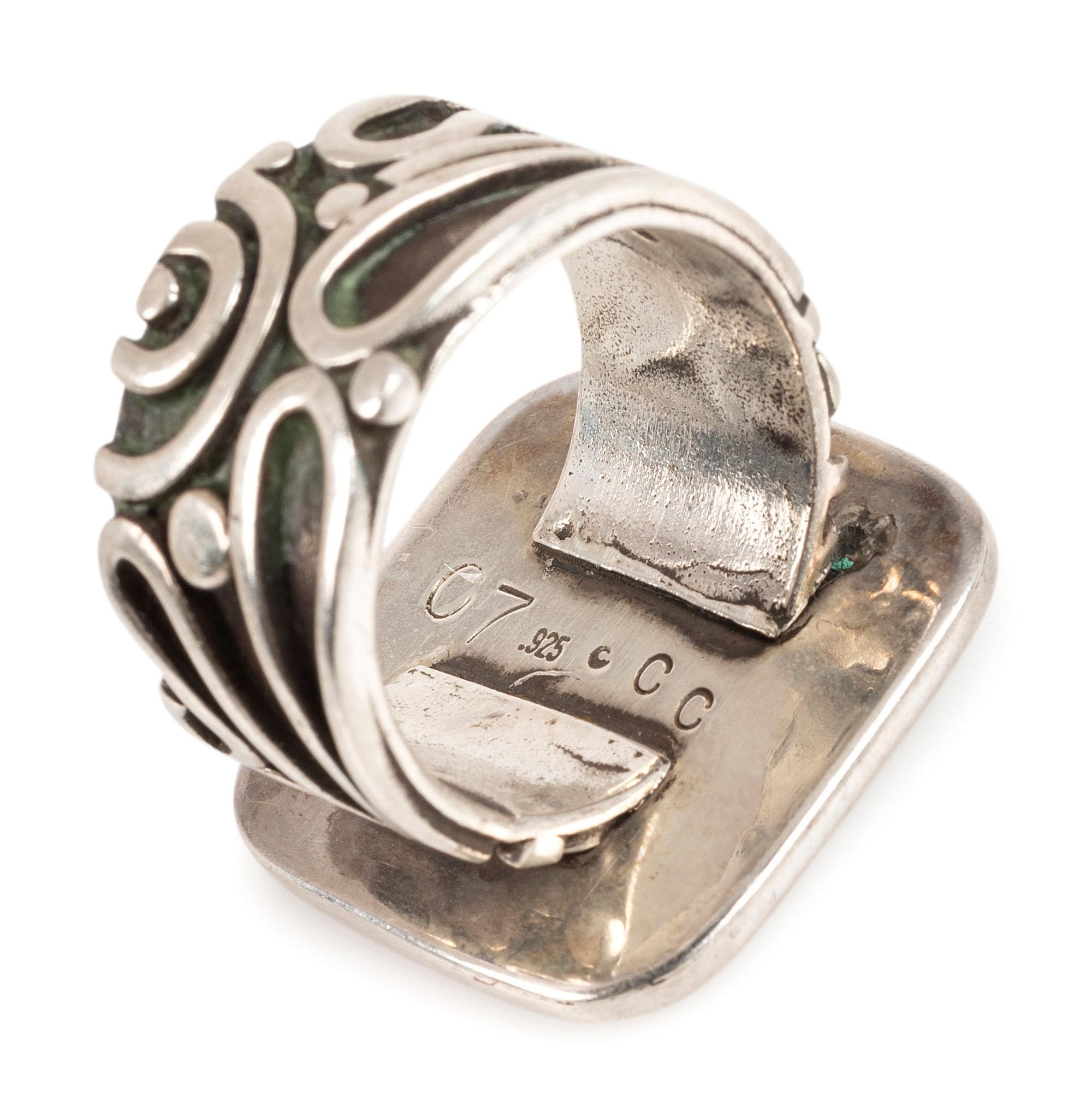 Pair of Complementary Southwestern Sterling Silver Rings
