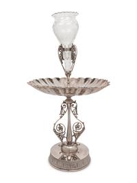 An American Victorian Silver-Plate and Cut Glass Épergne