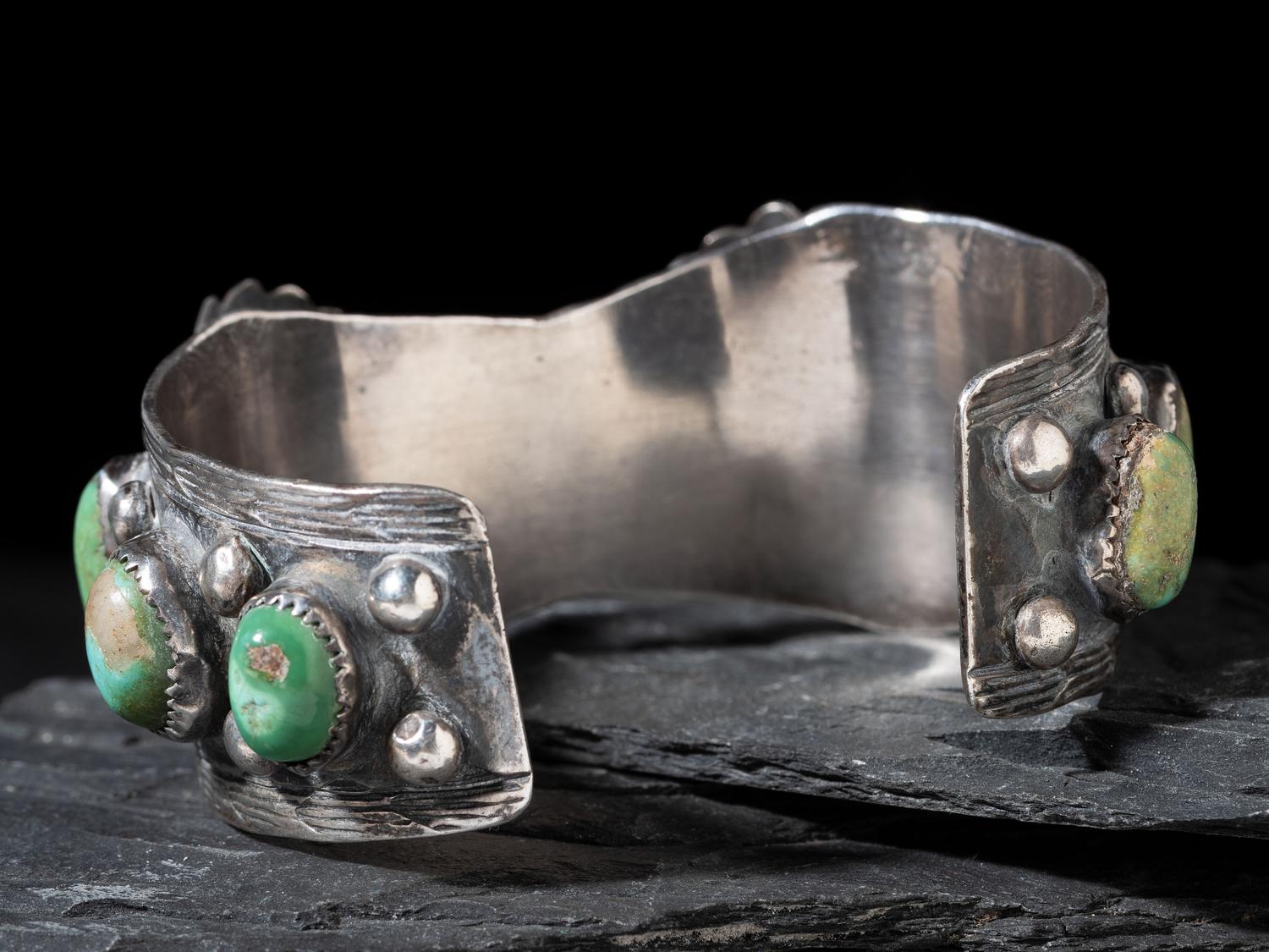 Navajo Silver and Turquoise Watch Band