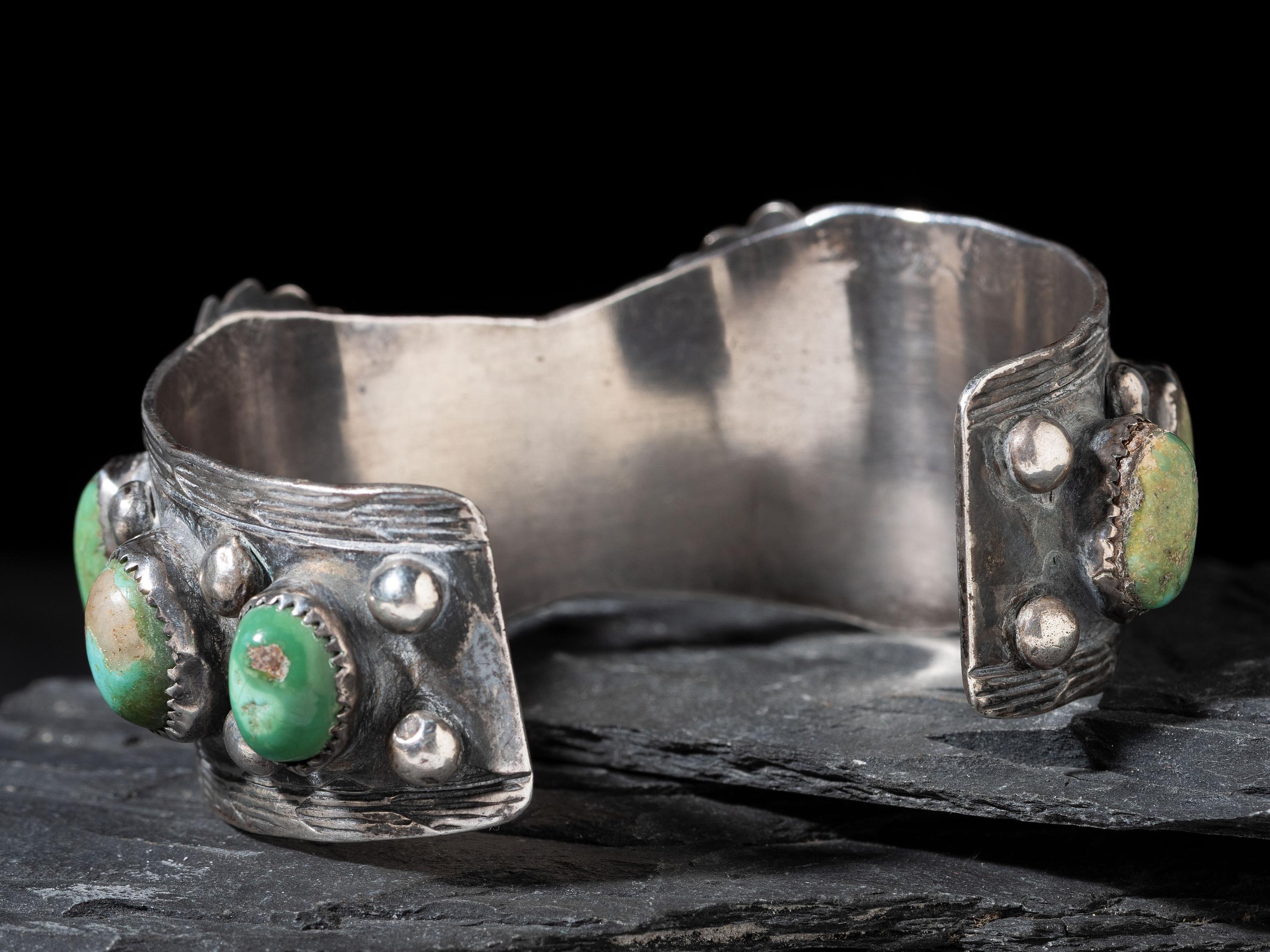 Navajo Silver and Turquoise Watch Band