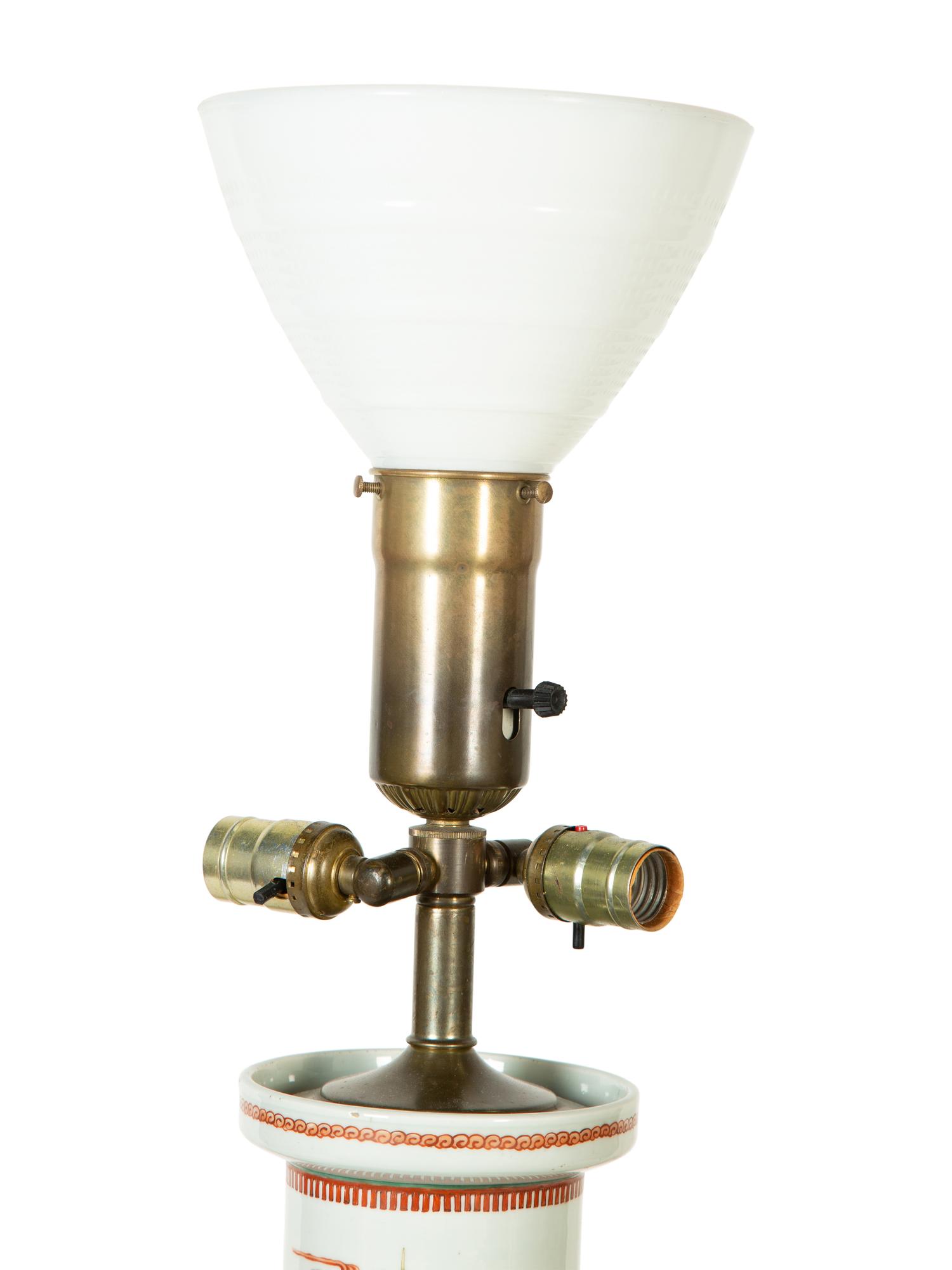 A Chinese Export Porcelain Vase Mounted as a Lamp