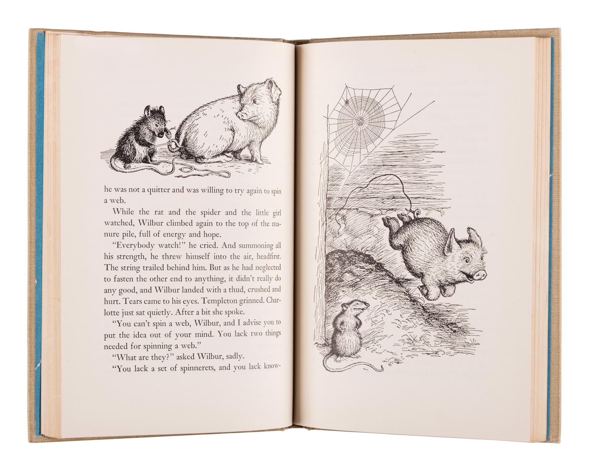 White, Elwyn Brooks (“E.B. White”) (1899-1985). Charlotte’s Web . Garth Williams, illustrator. New York: Harper & Brothers, 1952.
