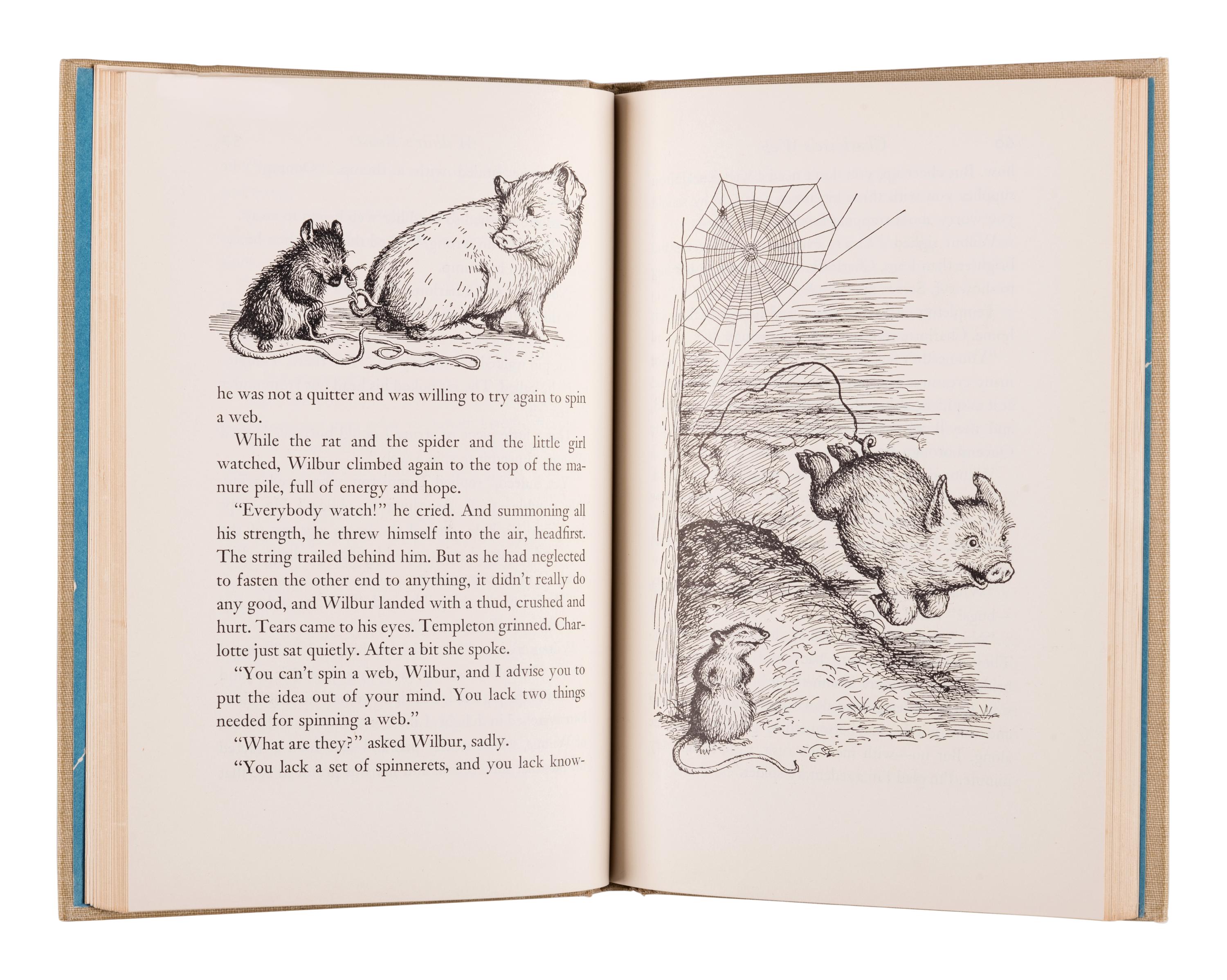 White, Elwyn Brooks (“E.B. White”) (1899-1985). Charlotte’s Web . Garth Williams, illustrator. New York: Harper & Brothers, 1952.