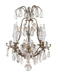 A Continental Gilt Bronze and Cut Glass Eight-Light Chandelier