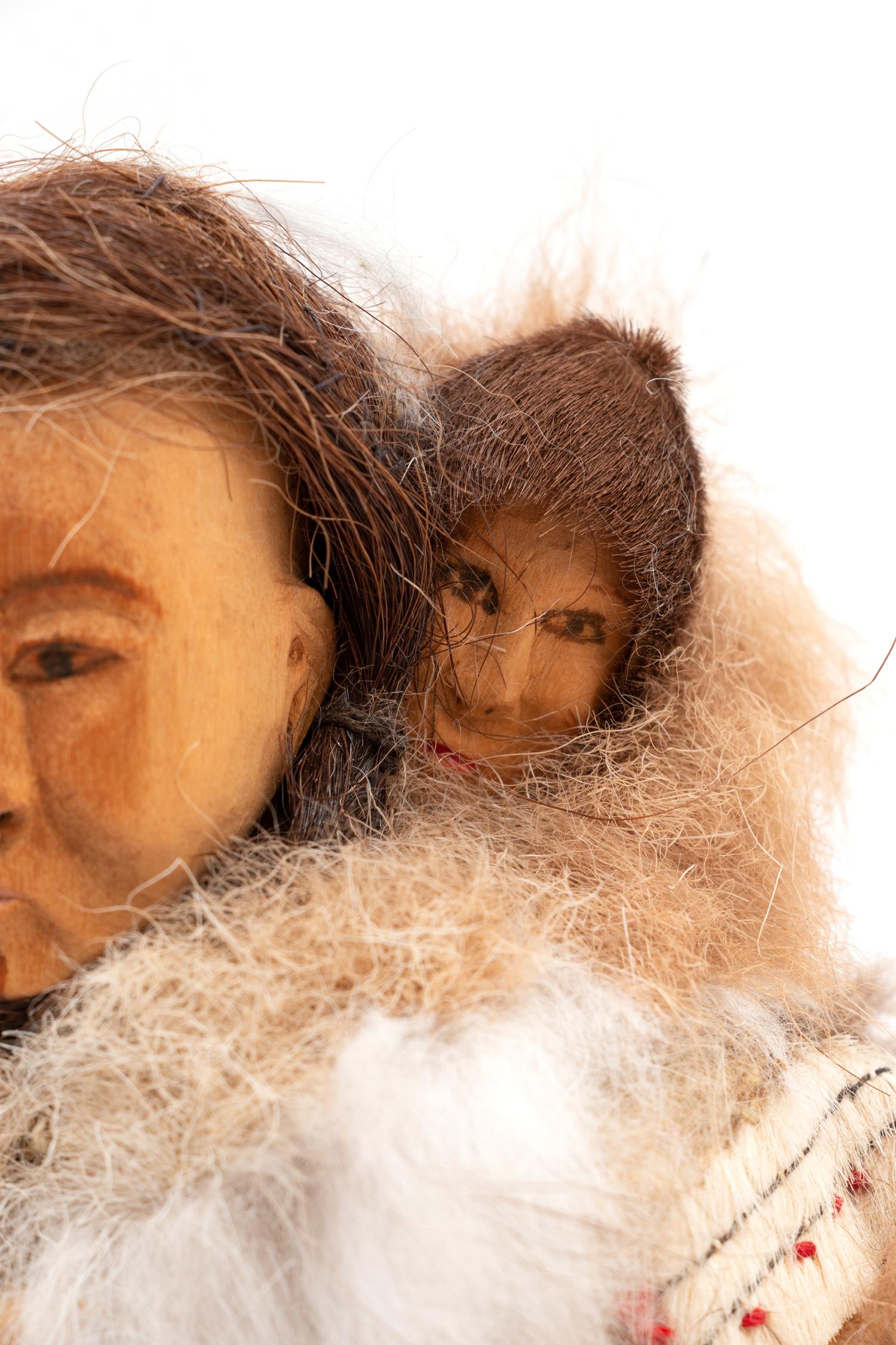 Iñupiat Carved Mother and Child Doll