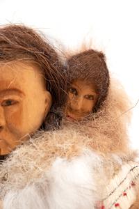 Iñupiat Carved Mother and Child Doll