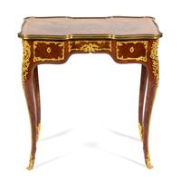 A Louis XV Style Gilt Bronze Mounted Bureau de Dame Height 29 1/4 x width 28 1/4 x depth 16 3/4 inches. — 19TH CENTURY