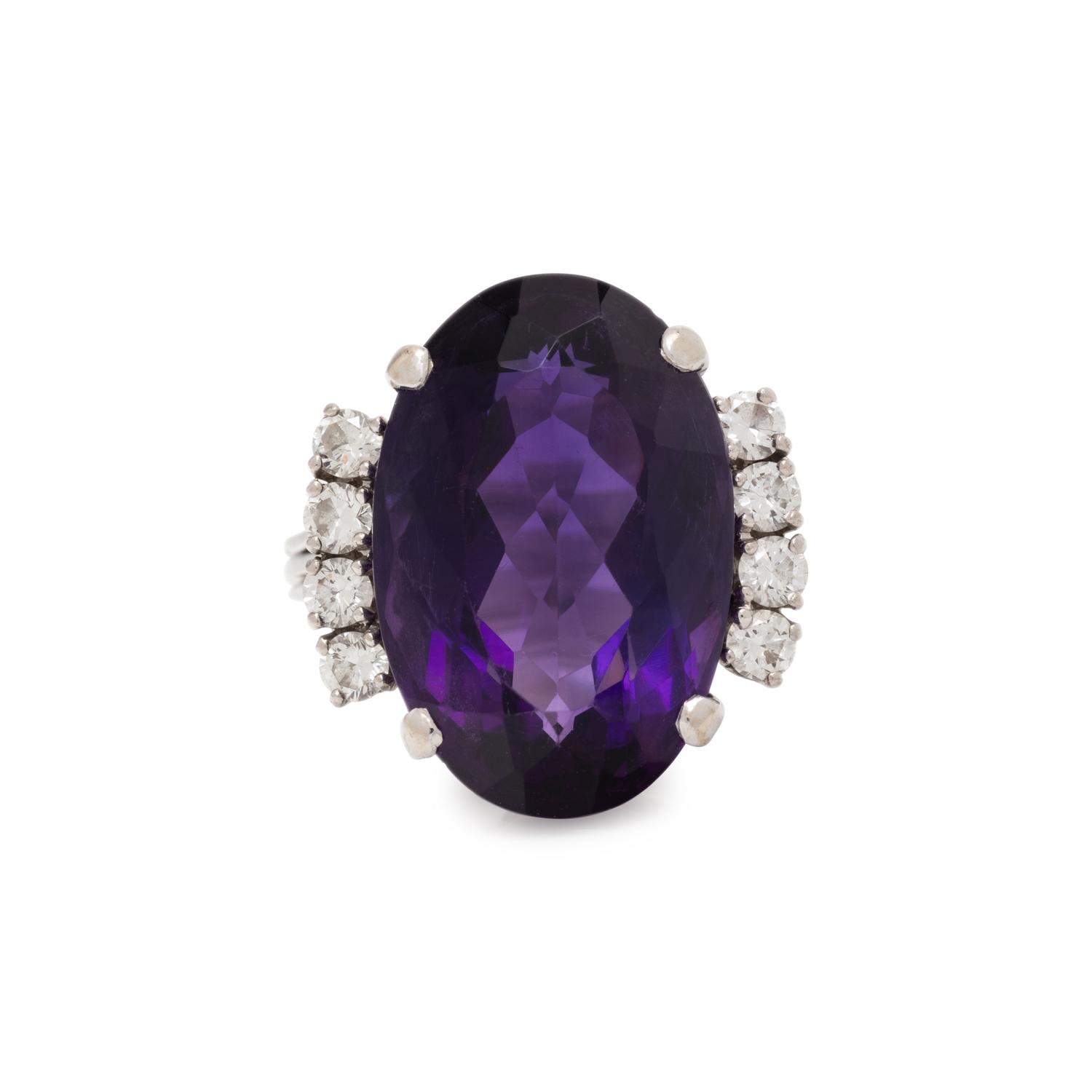 AMETHYST AND DIAMOND RING