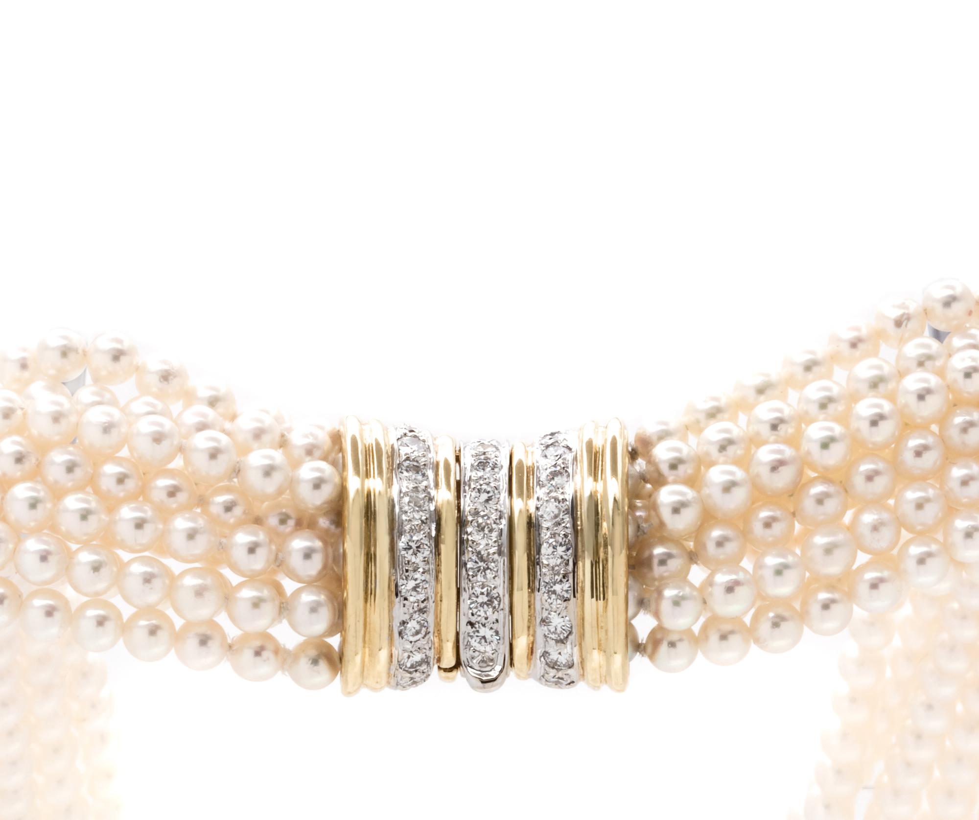 TIFFANY & CO., CULTURED PEARL AND DIAMOND TORSADE NECKLACE