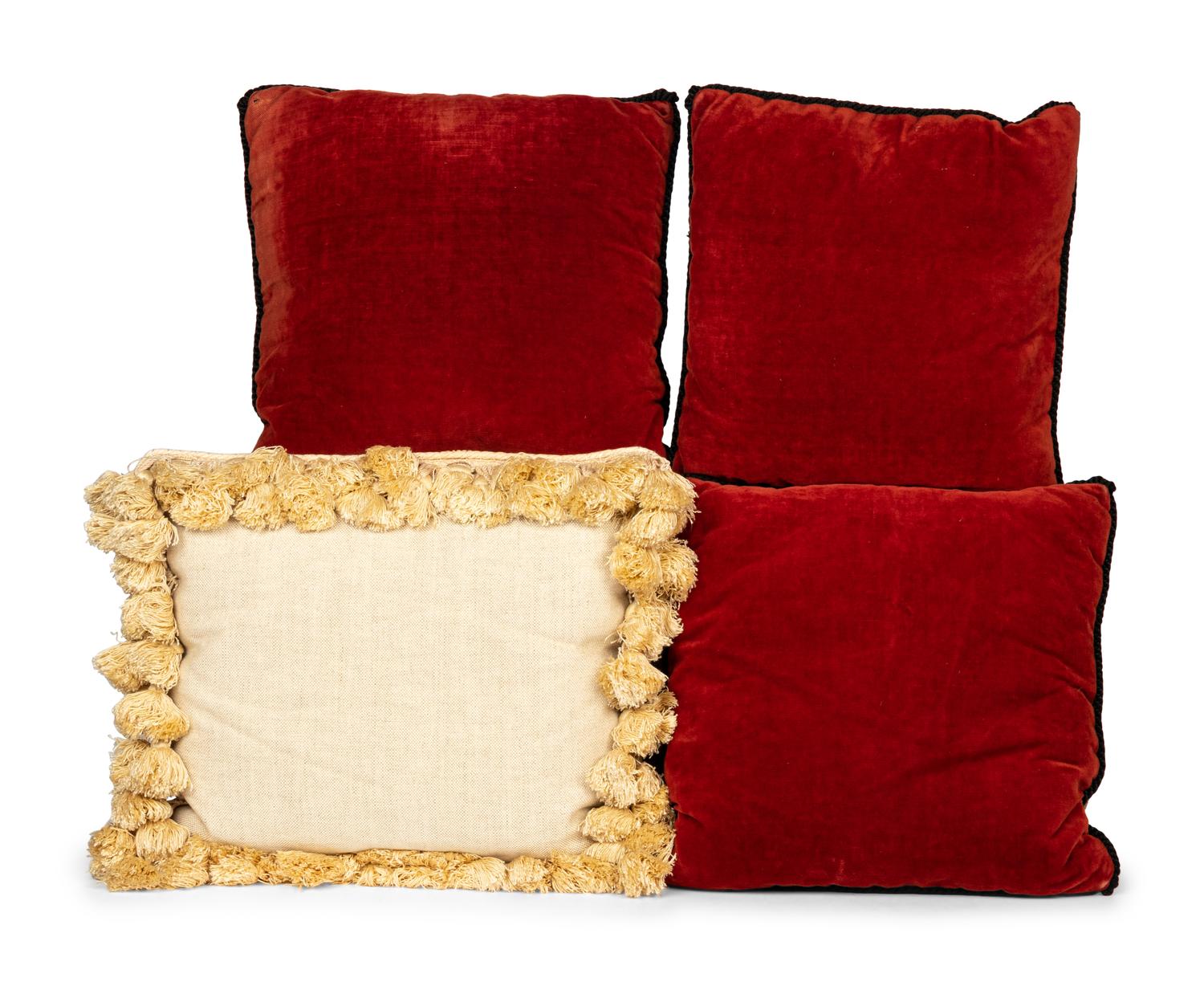 Four Gros Point Needlework Cushions