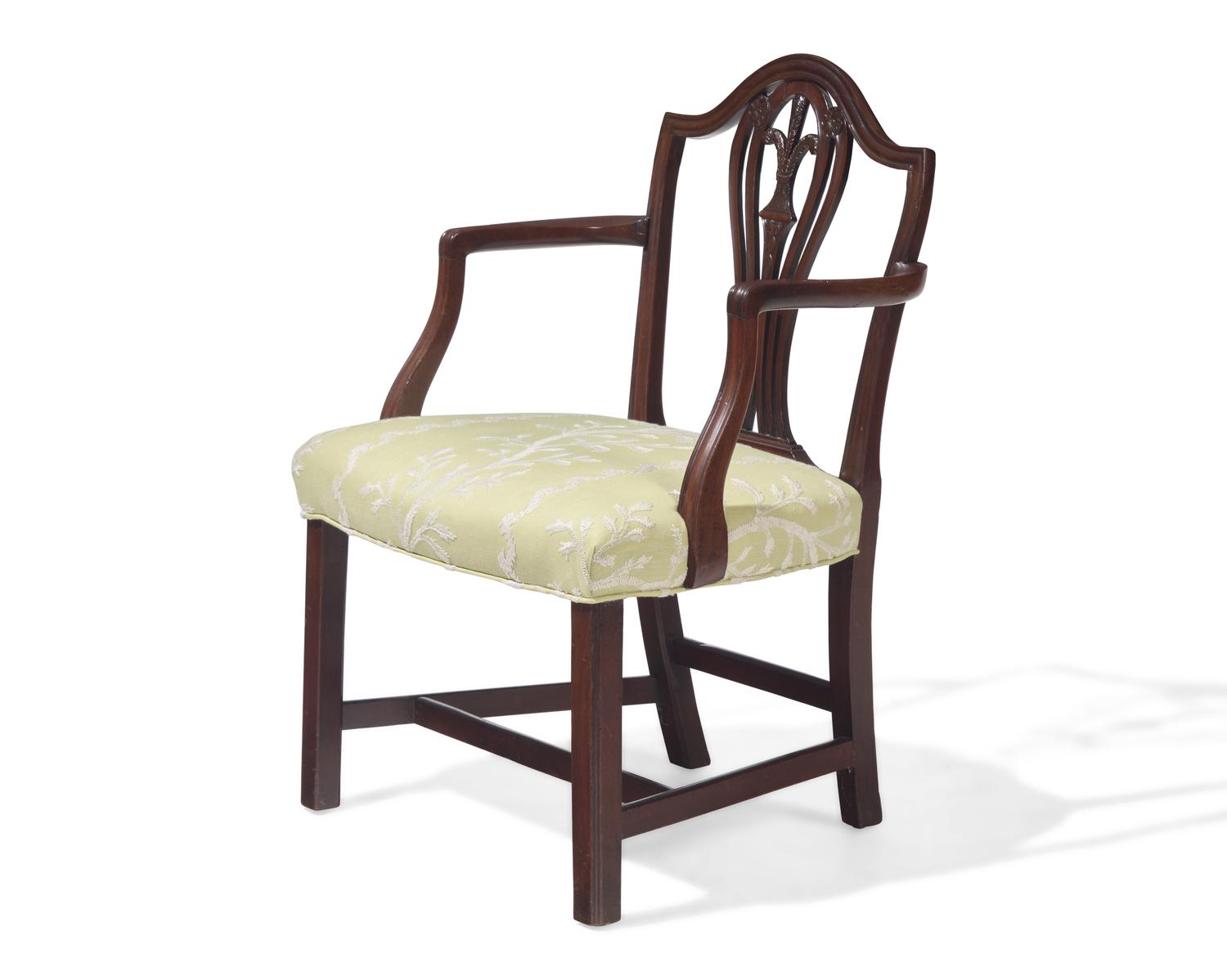 A George III carved mahogany armchair, circa 1790