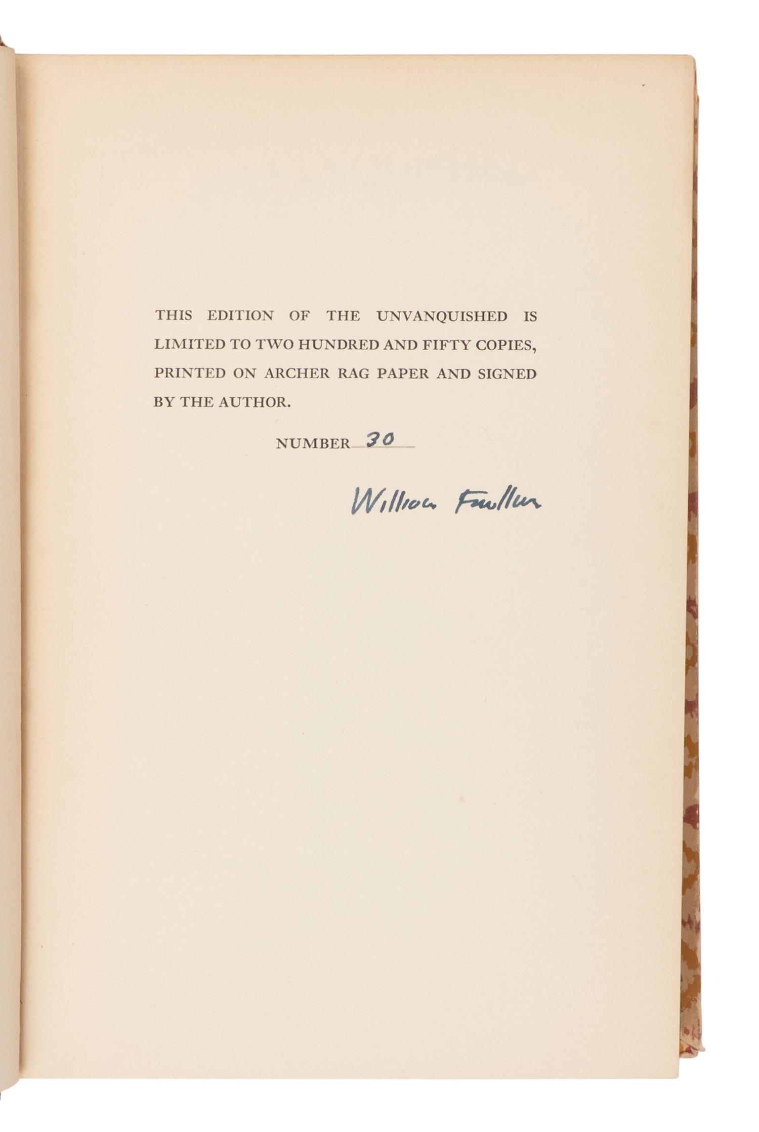 FAULKNER, William (1897-1962). The Unvanquished . New York: Random House, 1938.