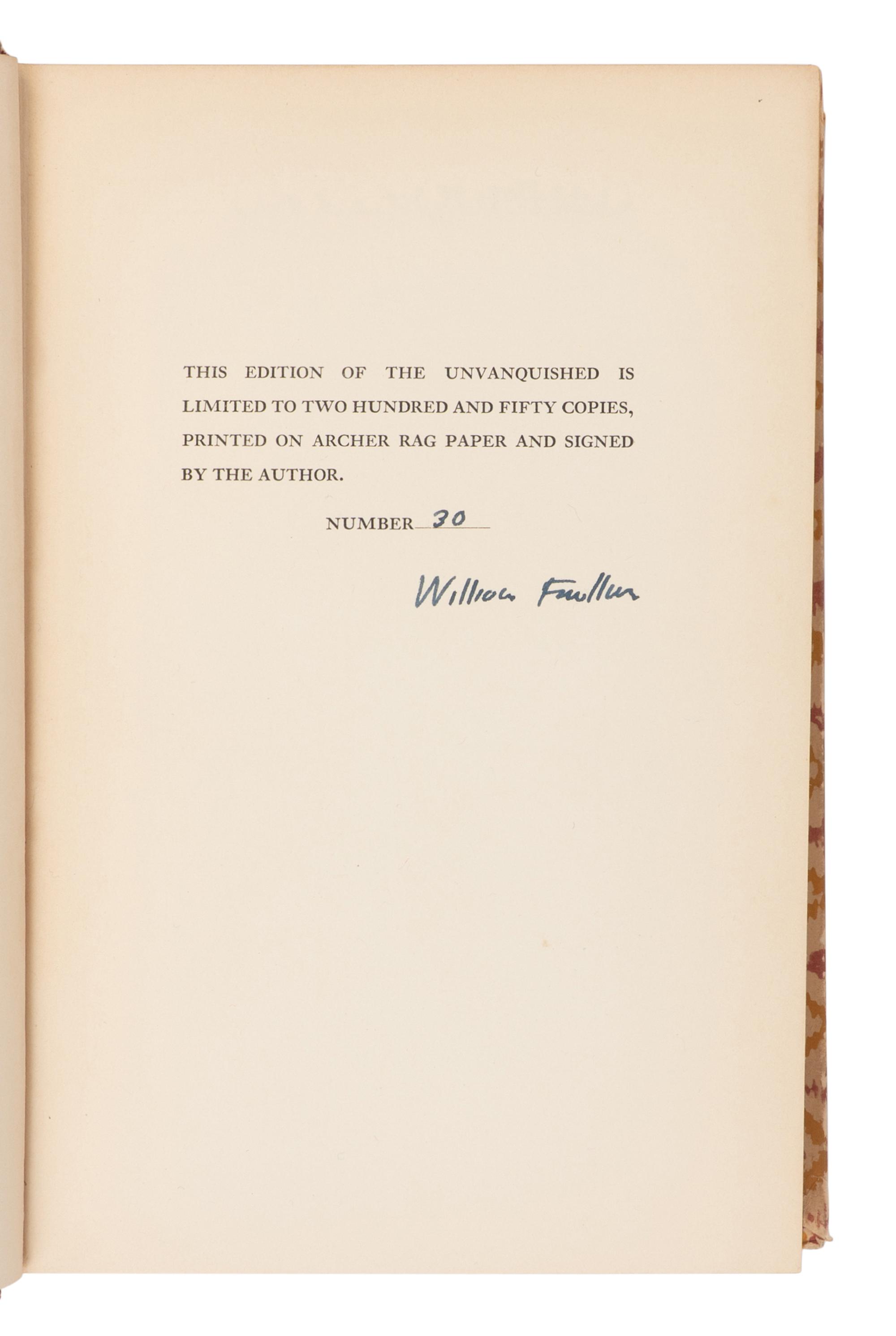 FAULKNER, William (1897-1962). The Unvanquished . New York: Random House, 1938.