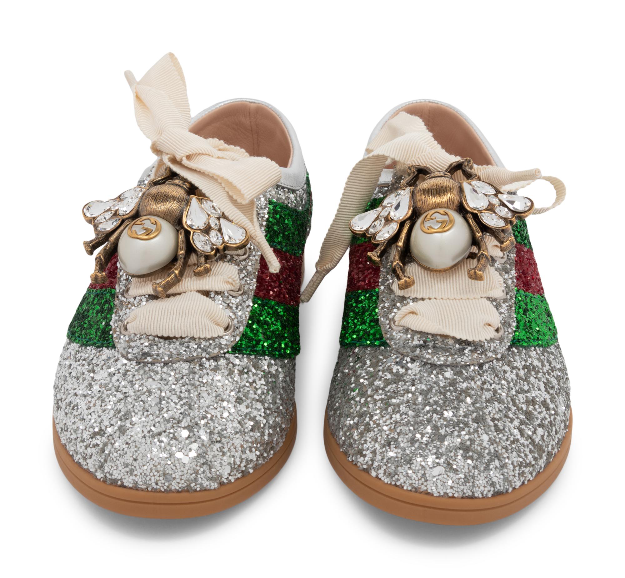Gucci Silver Shoes with Bee, Unworn