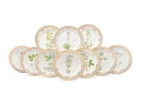 A Group of Fifteen Royal Copenhagen Flora Danica Reticulated Porcelain Luncheon Plates