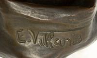 A French Bronze Bust, Emanuele Villanis, Height 17 1/2 inches.