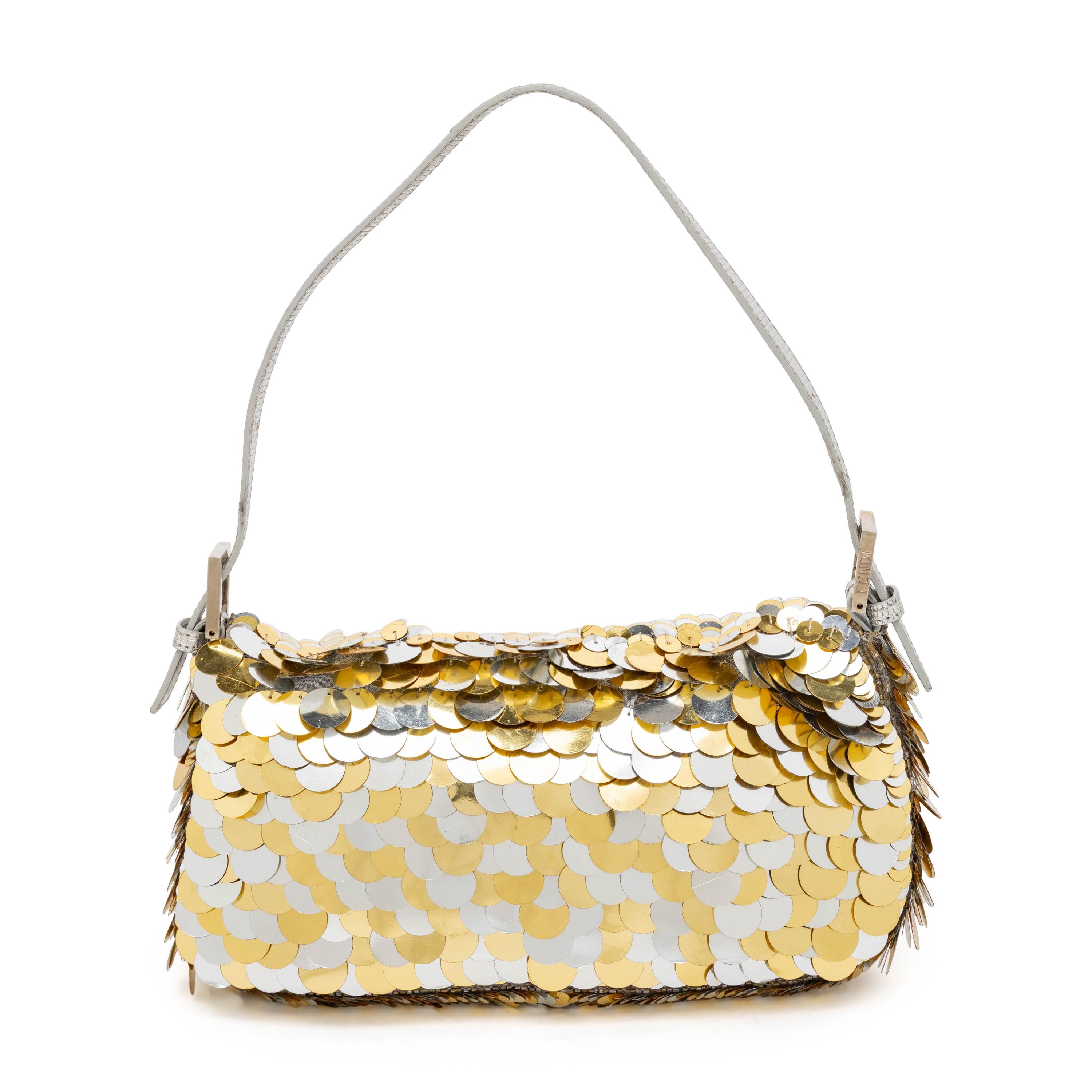 Fendi, Metallic Paillette-Embellished Baguette