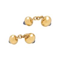 SAPPHIRE AND YELLOW GOLD CUFFLINKS