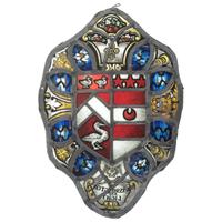 A Pair of Stained Glass 'Marital Alliance' Panels with Washington Family Coat of Arms