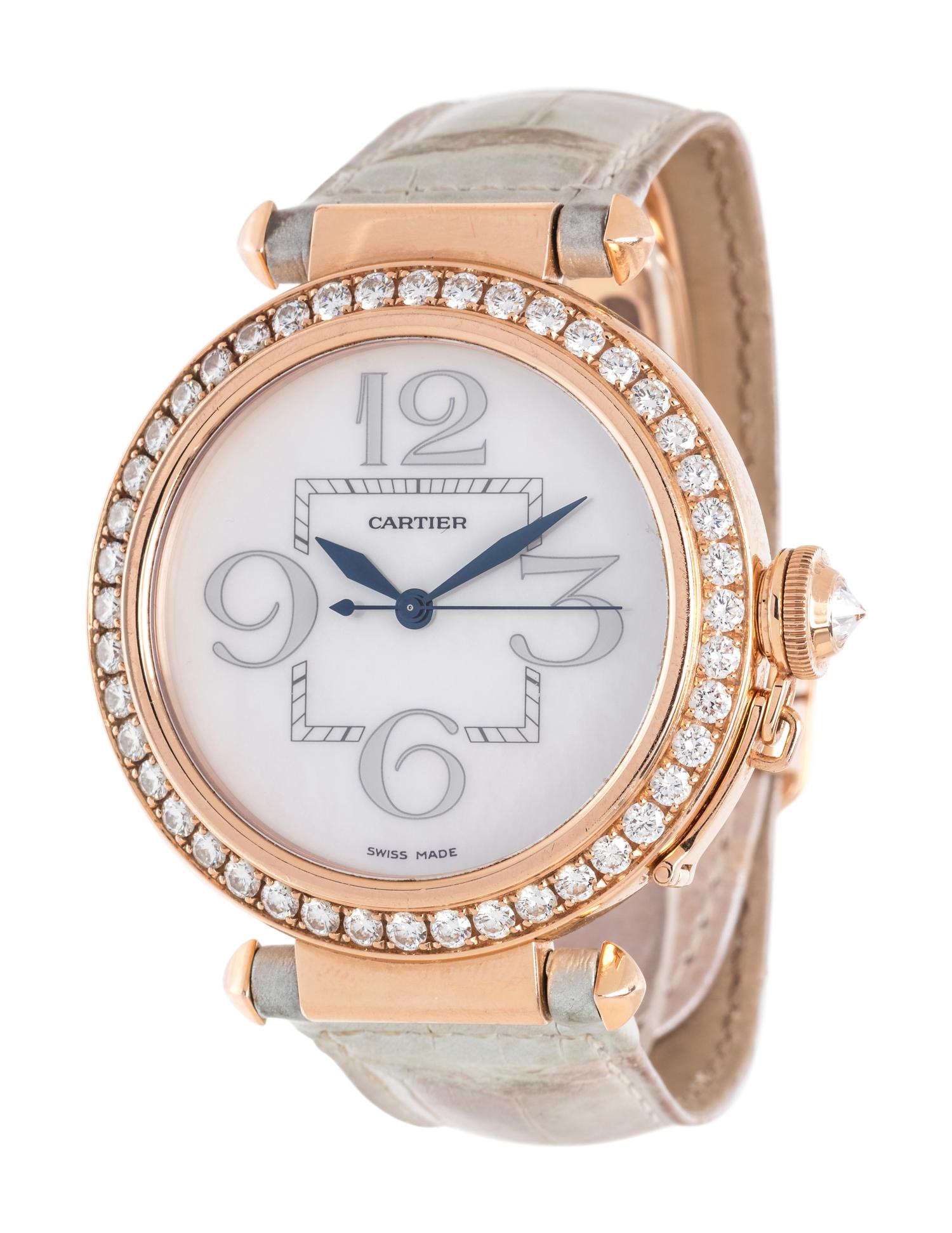 CARTIER, 18K PINK GOLD AND DIAMOND REF. 2770 'PASHA' WRISTWATCH