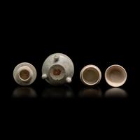 Two Miniature Chinese White Glazed Porcelain Covered Boxes, Song Dynasty 宋 白釉小蓋盒兩件