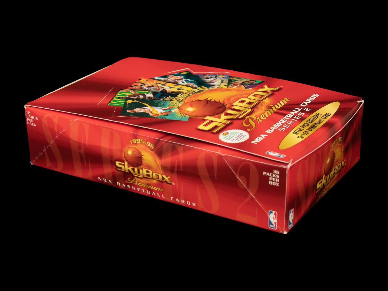 A Retail Box of 1995-96 Skybox Premium Series 2 Basketball Cards