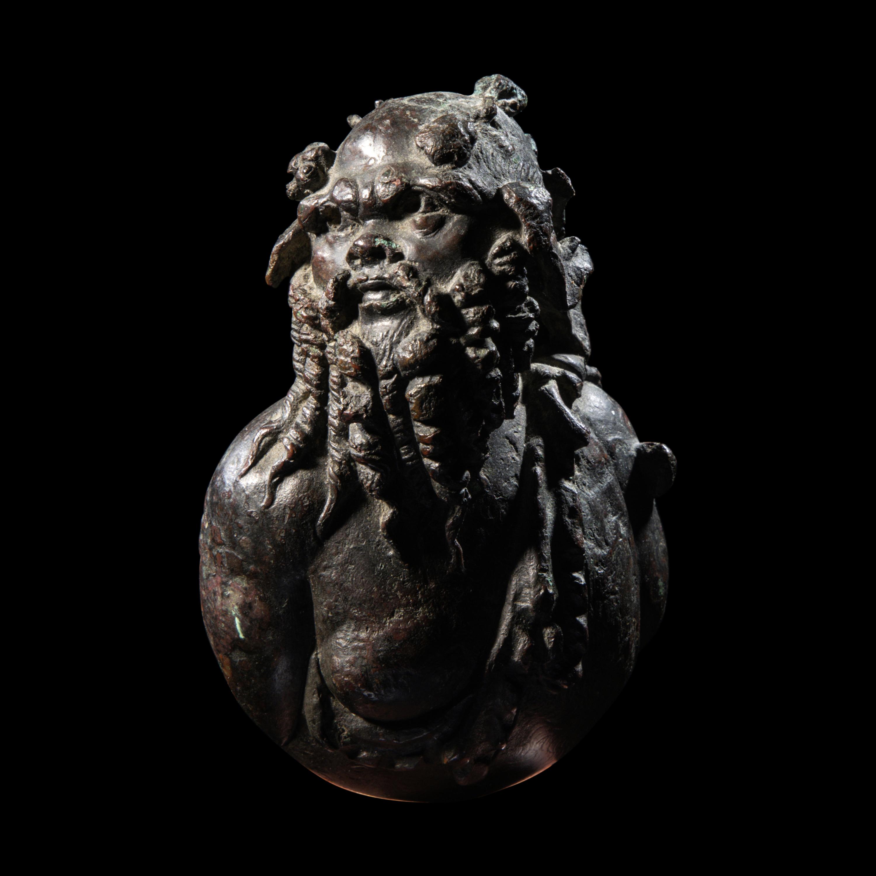 A Roman Bronze Silenus Applique