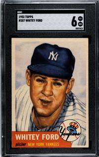 A 1953 Topps Whitey Ford Baseball Card No. 207 (SGC 6 EX/NM)