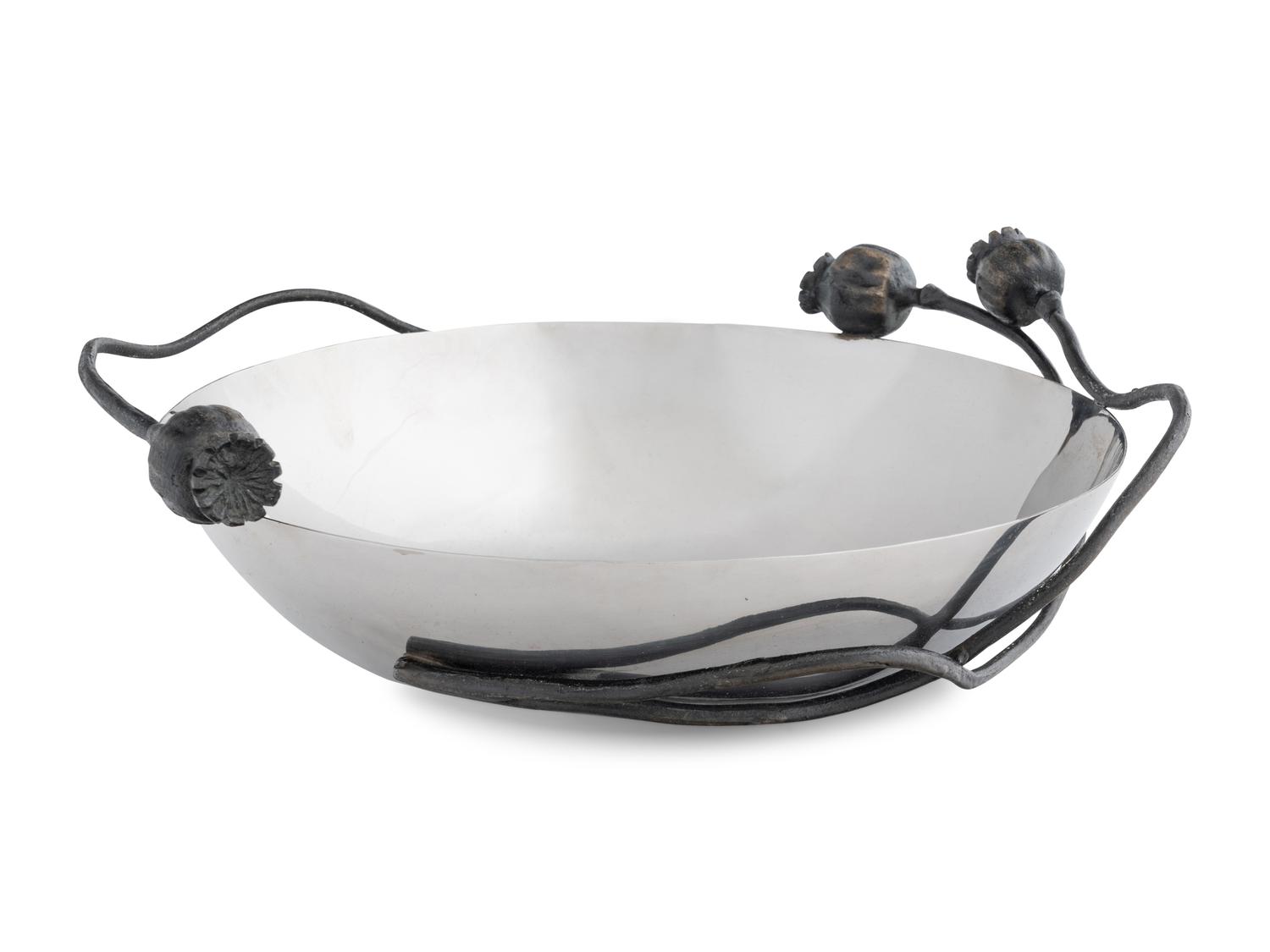 A Michael Aram Stainless Steel and Patinated Bronze Bowl