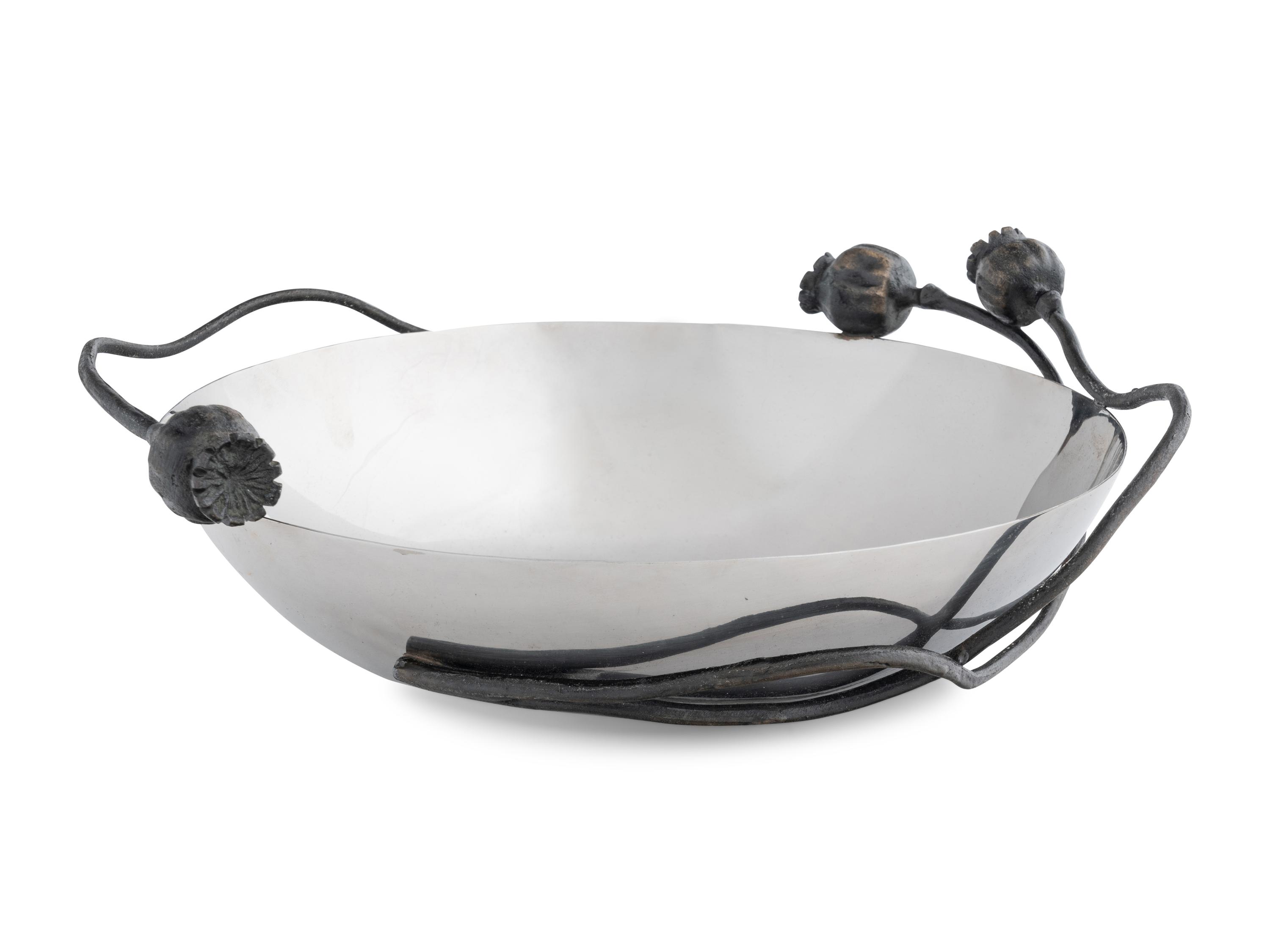 A Michael Aram Stainless Steel and Patinated Bronze Bowl