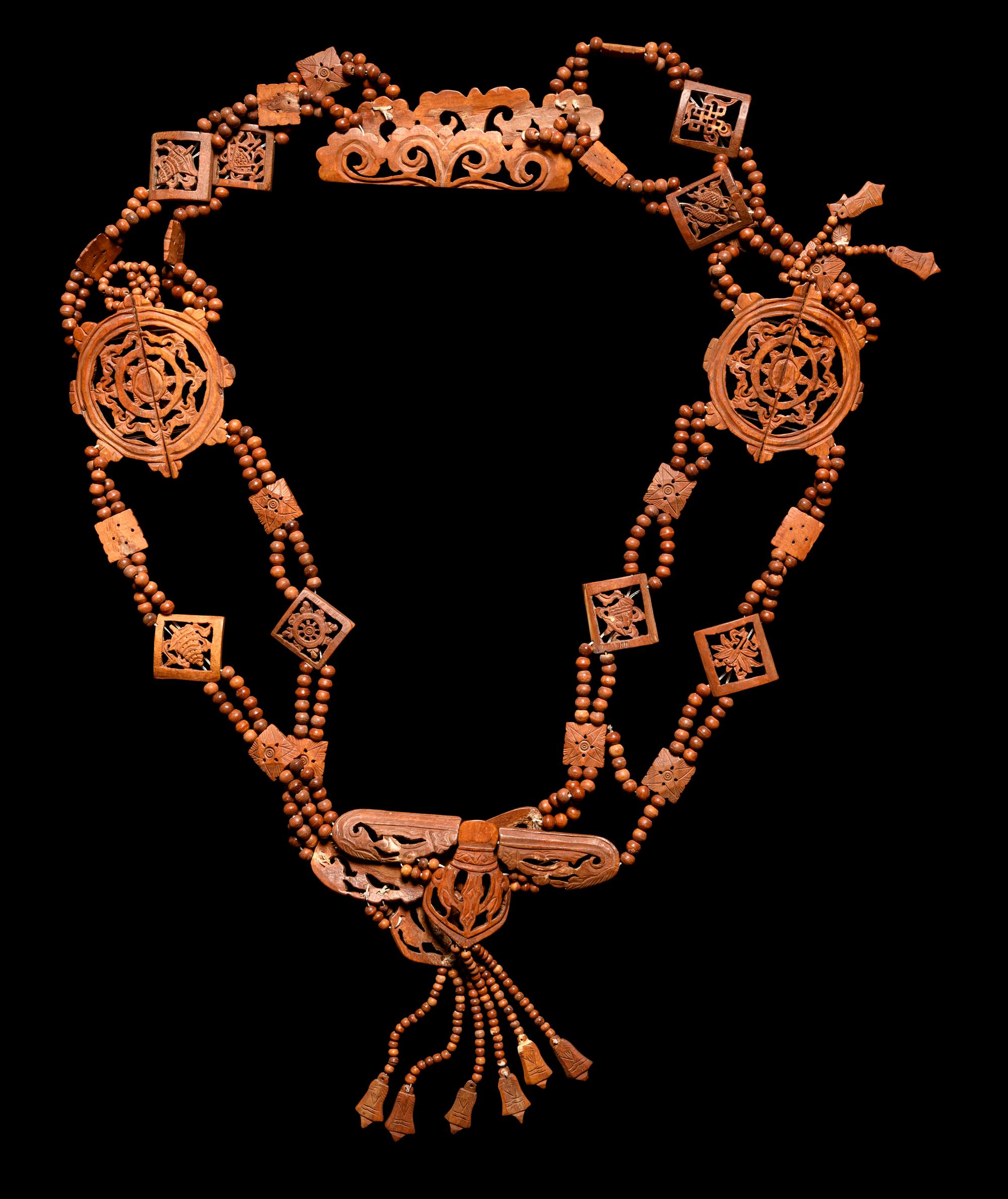 A Set of Tibetan Ritual Bone Apron and Jewelry