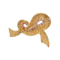 YELLOW GOLD AND RUBY BROOCH