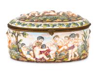 A Capodimonte Porcelain Table Casket