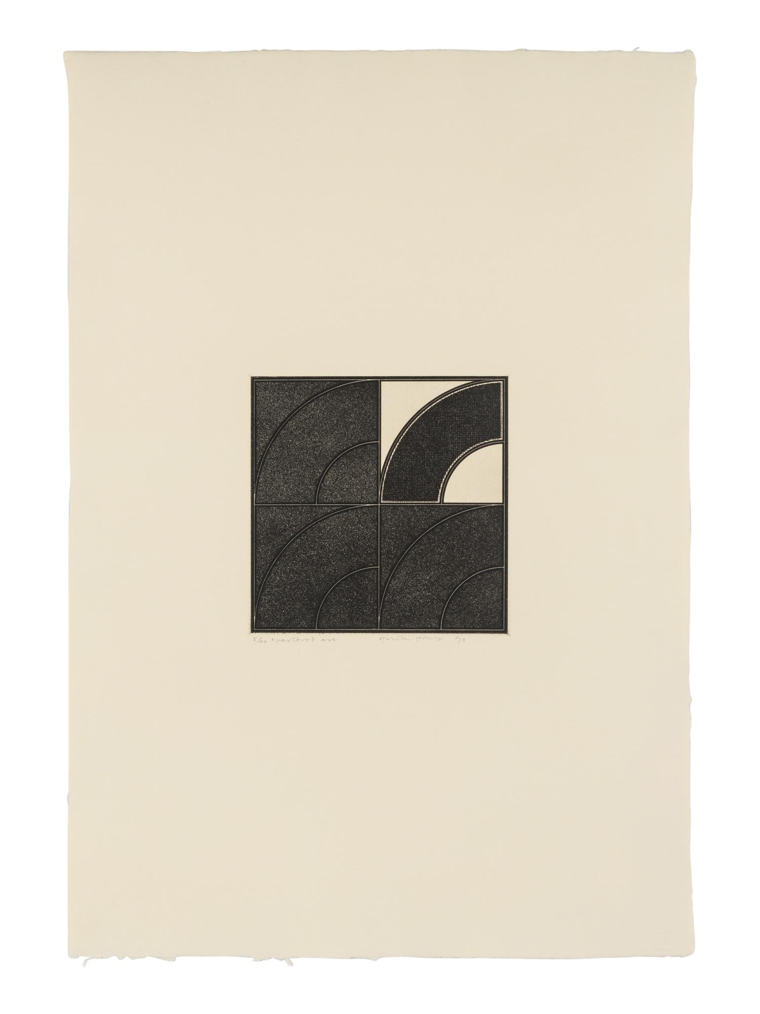 Quartered Arc and Black Quartered Arc (a pair of prints), 1970